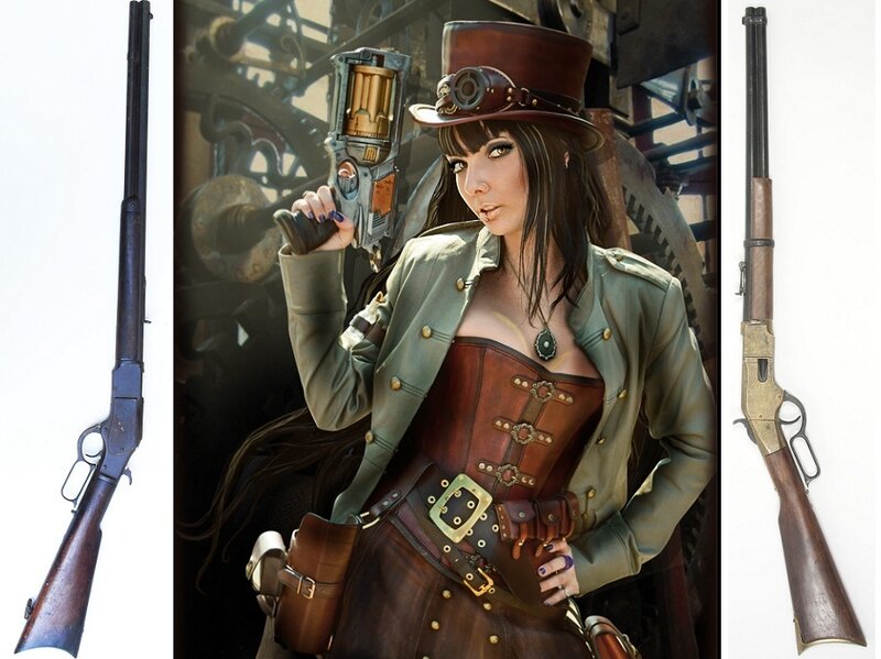 Woman in Steampunk Attire — Brown