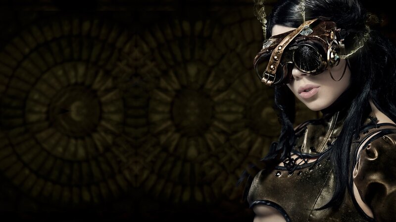 Woman in Steampunk Gear — Black