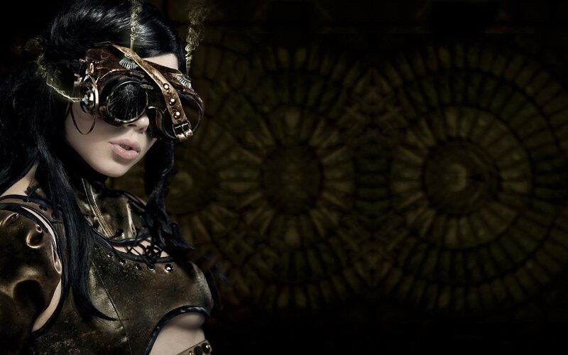 Woman in Steampunk Gear