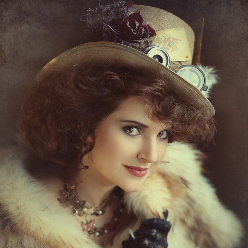 Woman in Steampunk Hat