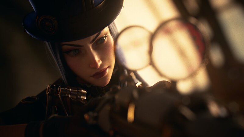 Woman in Steampunk Outfit — Black, Dramatic, 3d Render