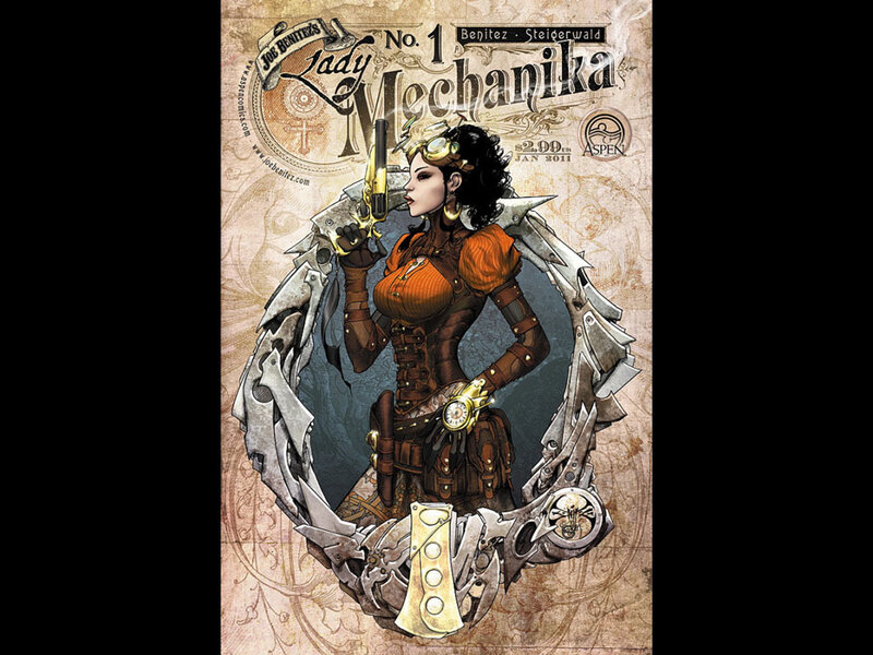 Woman in Steampunk Outfit — Brown, Dramatic, Comic