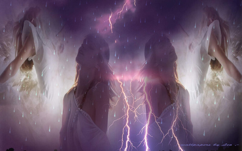 Woman in Storm — Purple