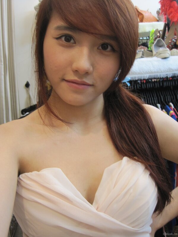 woman in strapless dress
