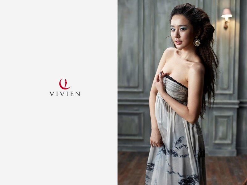 woman in strapless dress