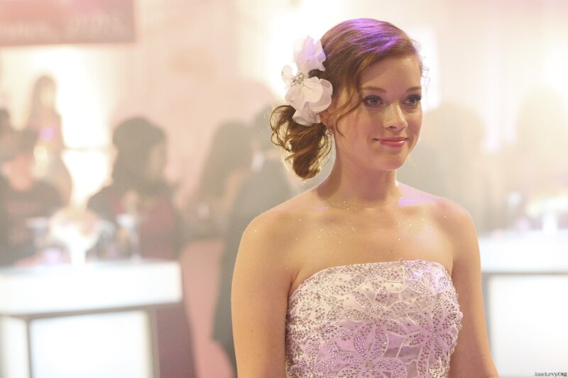 woman in strapless dress
