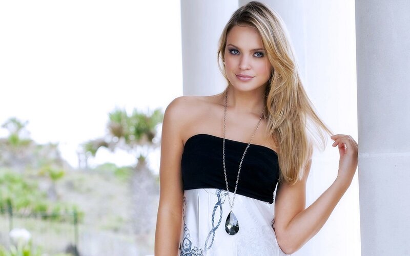 woman in strapless dress