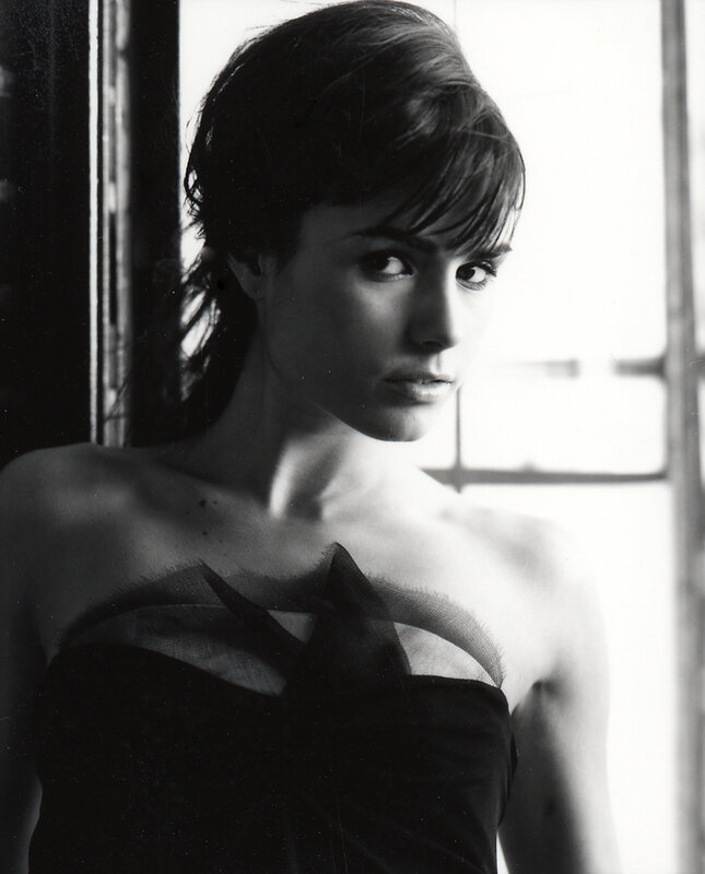 woman in strapless dress