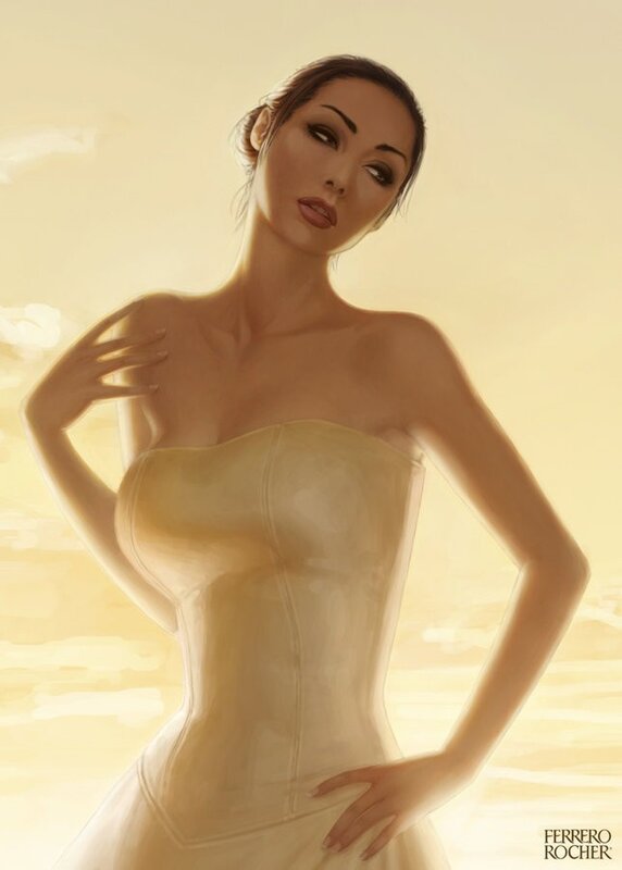 woman in strapless dress