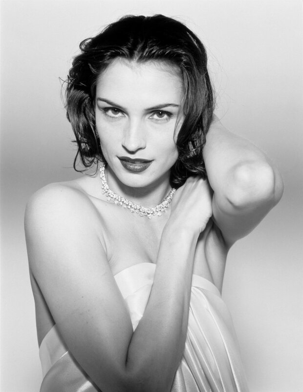 woman in strapless dress
