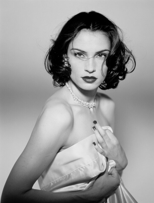 woman in strapless dress