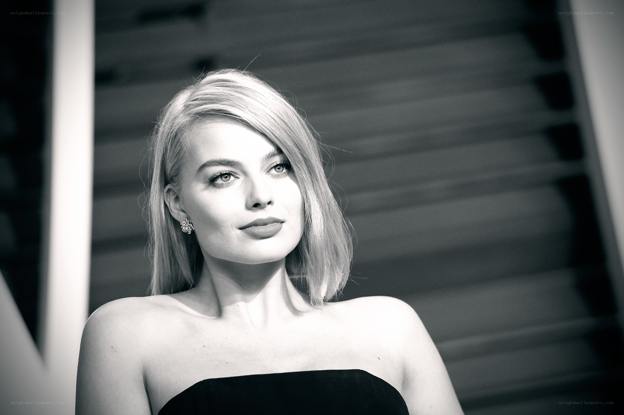 woman in strapless dress