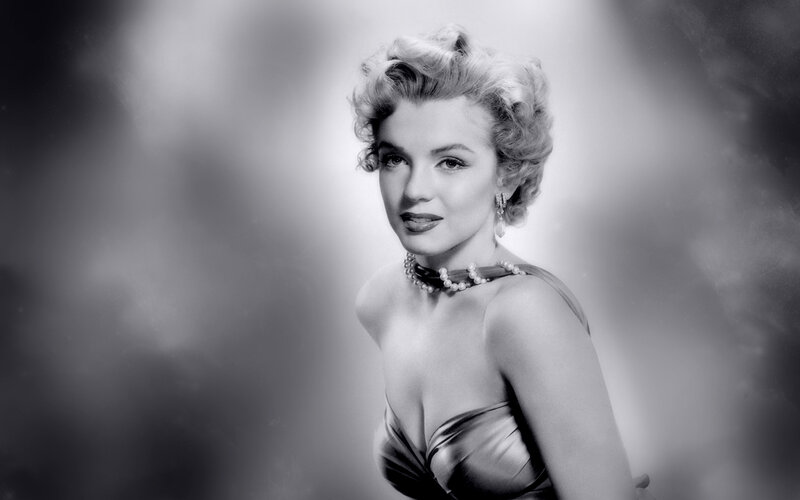 Woman in Strapless Dress — Black, Dramatic, Photograph, Pearl Necklace, Earrings