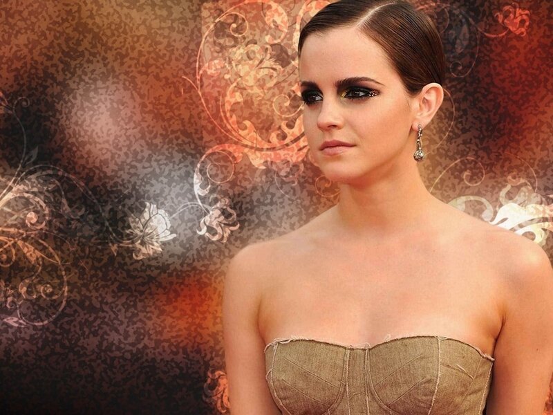Woman in Strapless Dress — Brown, Dramatic