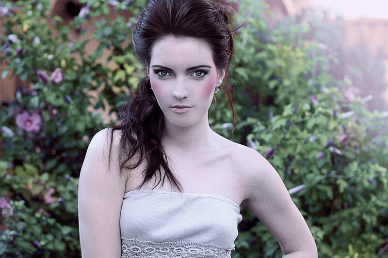 Woman in Strapless Dress — Green, Dramatic