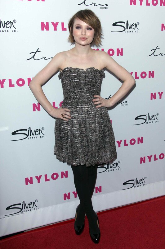 woman in strapless dress on red carpet