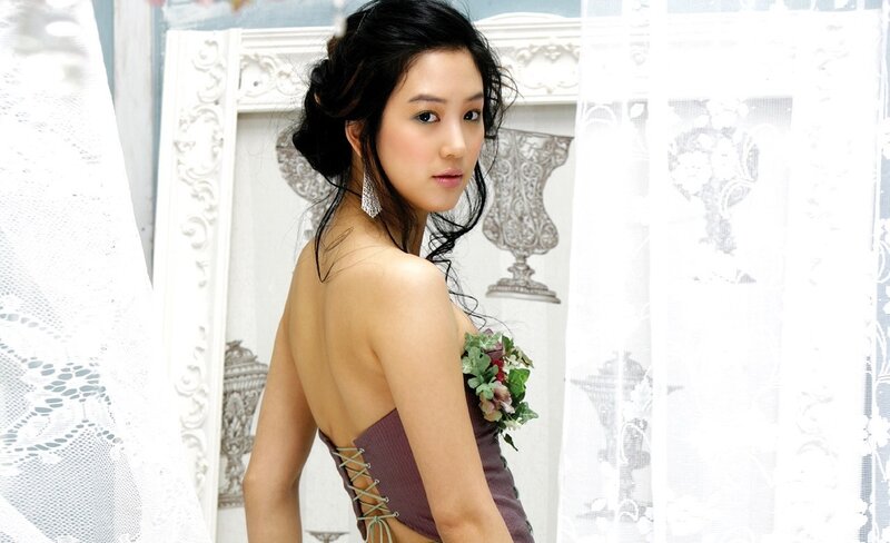 Woman in Strapless Dress — White, Elegant