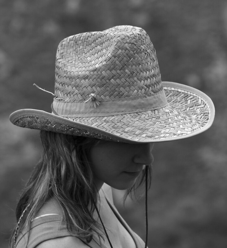 woman in straw hat