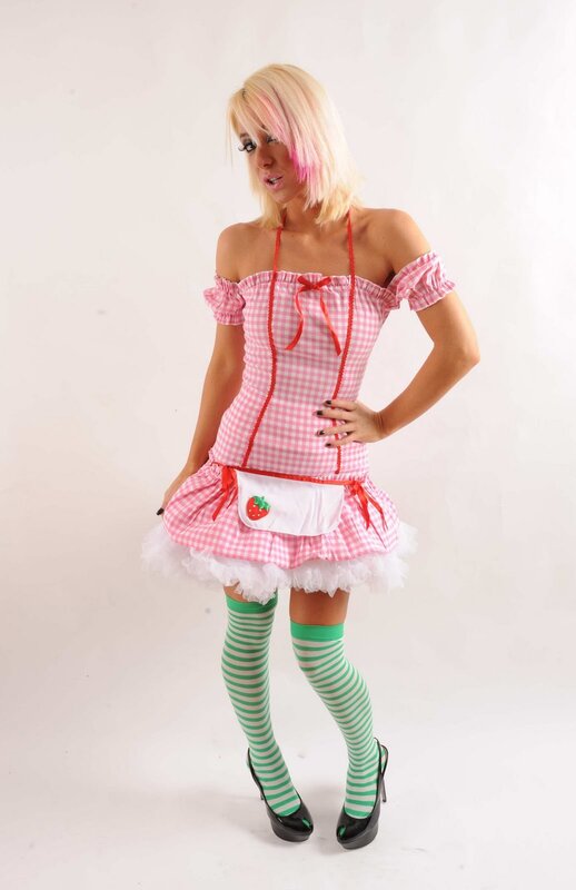 woman in strawberry costume