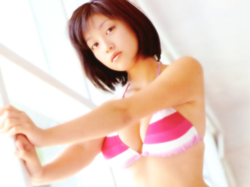 woman in striped bikini