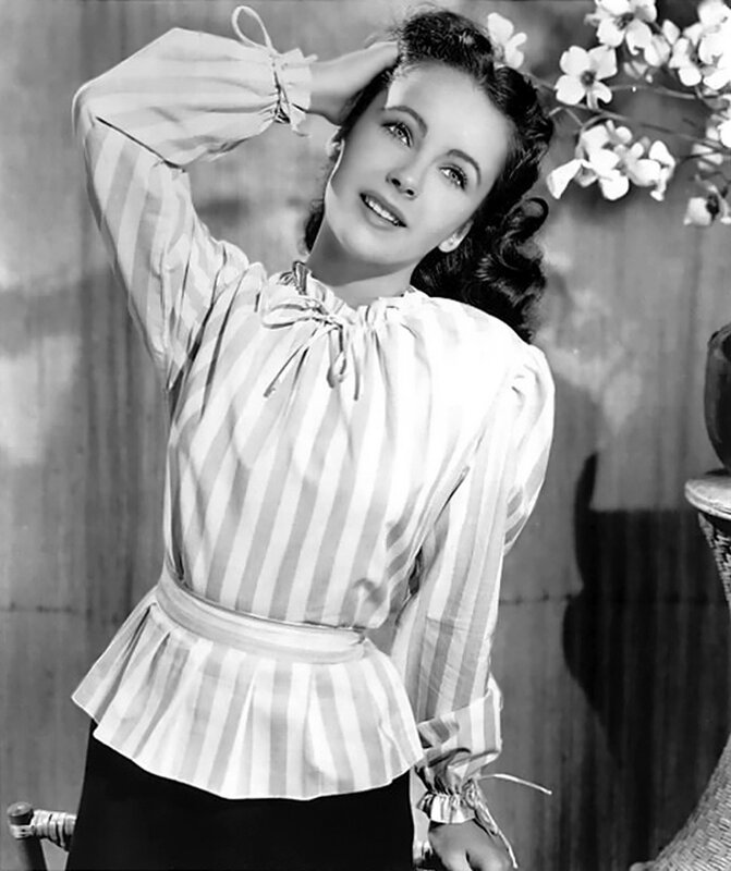 woman in striped blouse