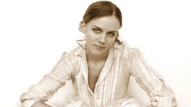 woman in striped blouse