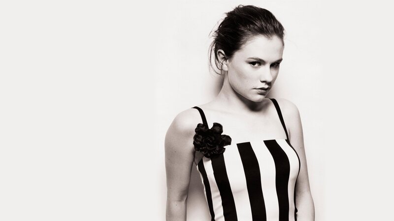 woman in striped dress