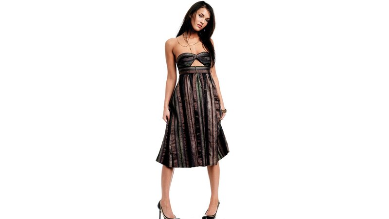 woman in striped dress
