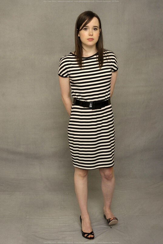 woman in striped dress