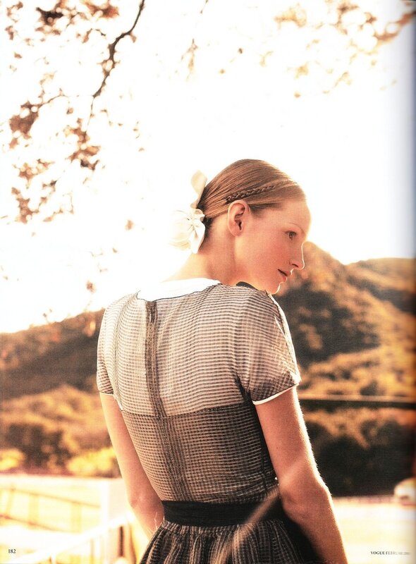 Woman in Striped Dress — Brown, Serene, Sunset