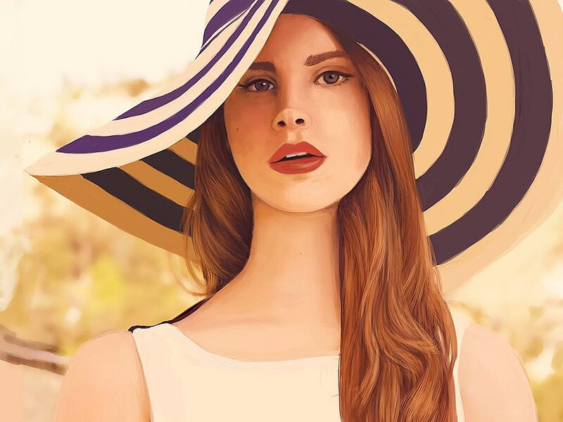 Woman in Striped Hat — Brown