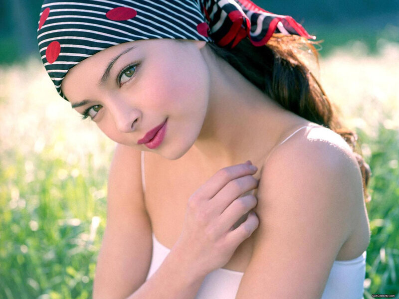 woman in striped headscarf