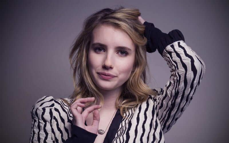 woman in striped jacket