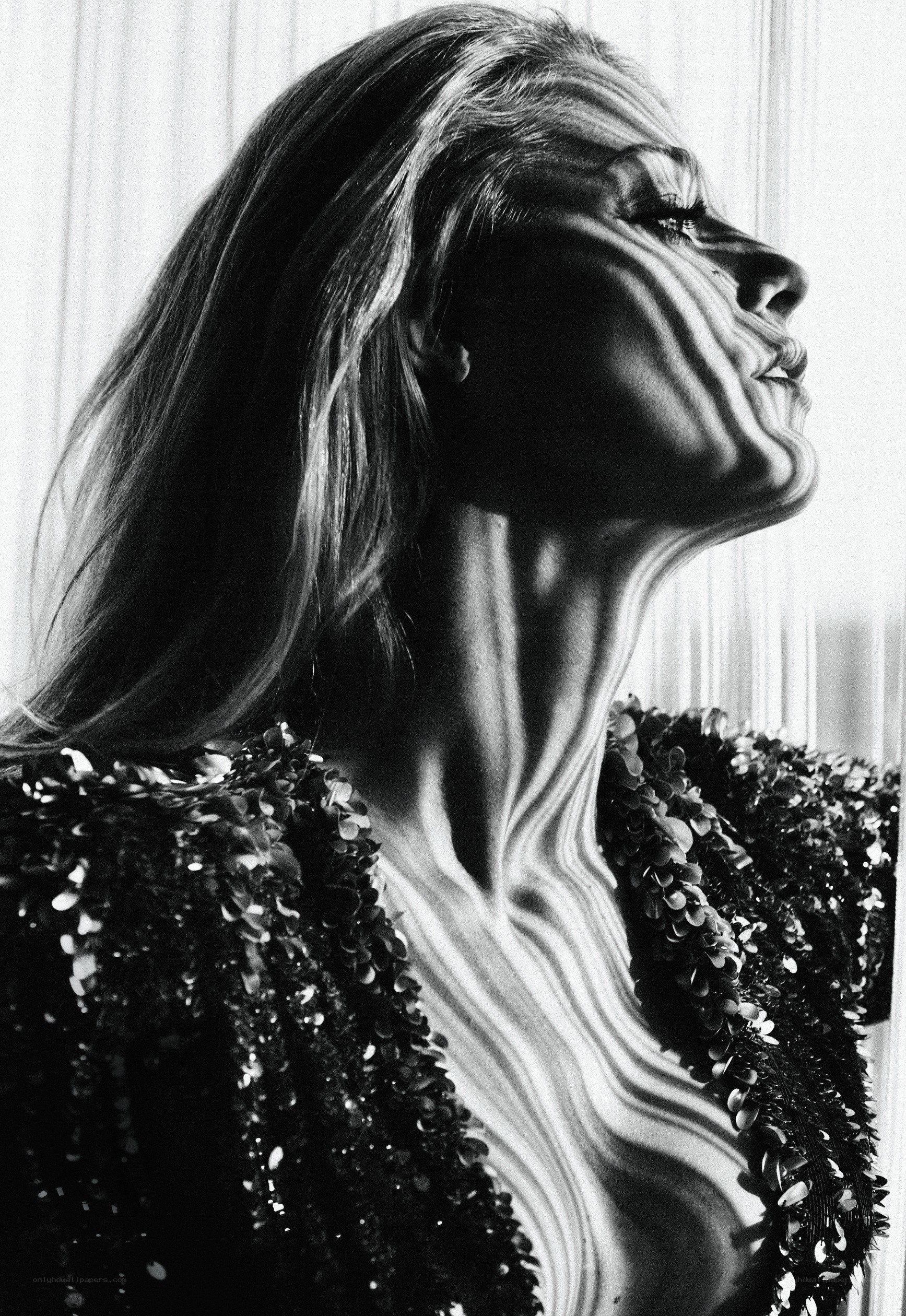 woman in striped light