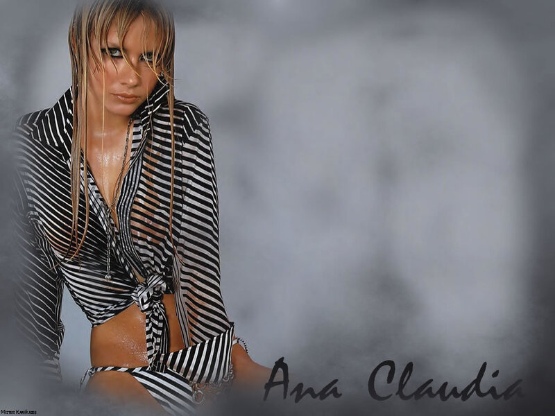 Woman in Striped Outfit — Black