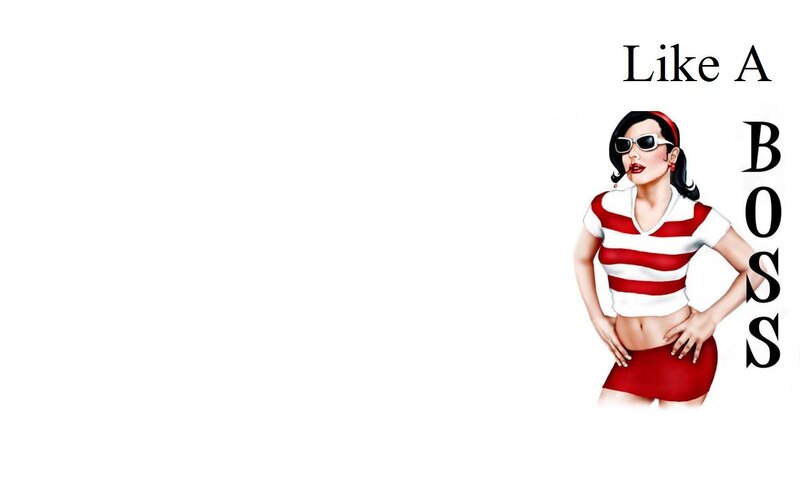 Woman in Striped Outfit — Red