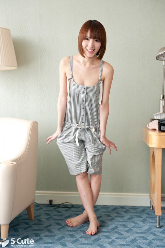 Woman in striped overalls