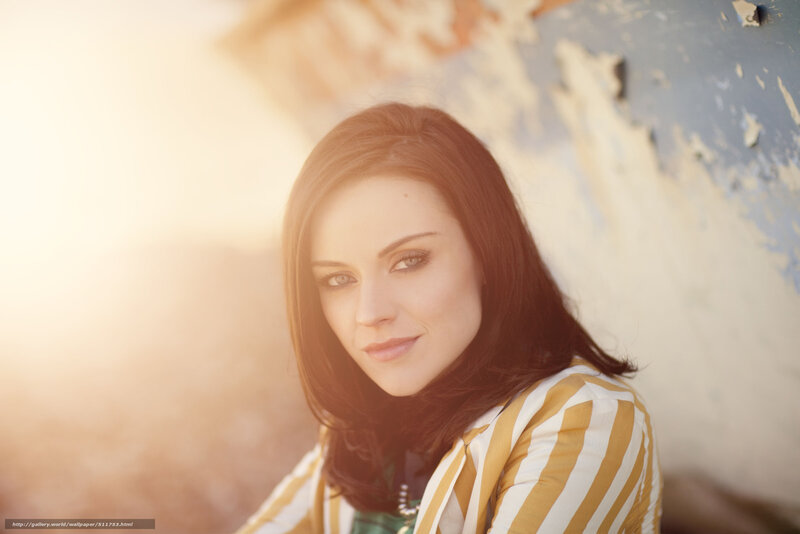 woman in striped shirt