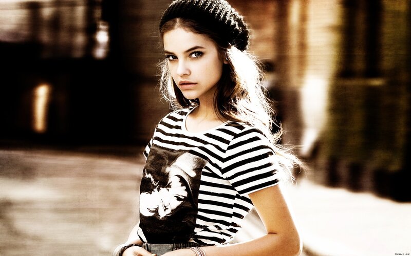 woman in striped shirt