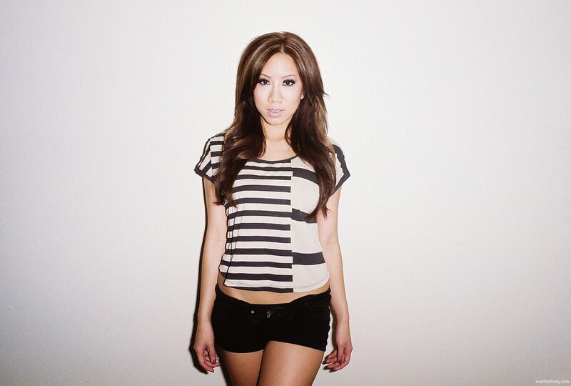 woman in striped shirt