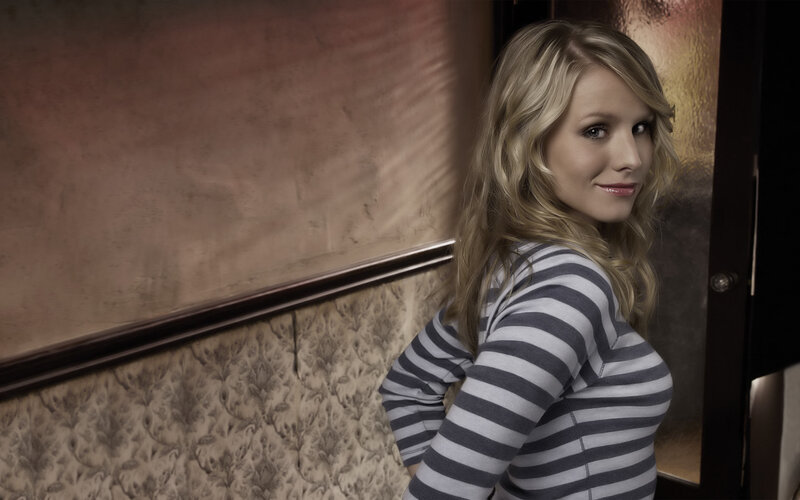 woman in striped shirt
