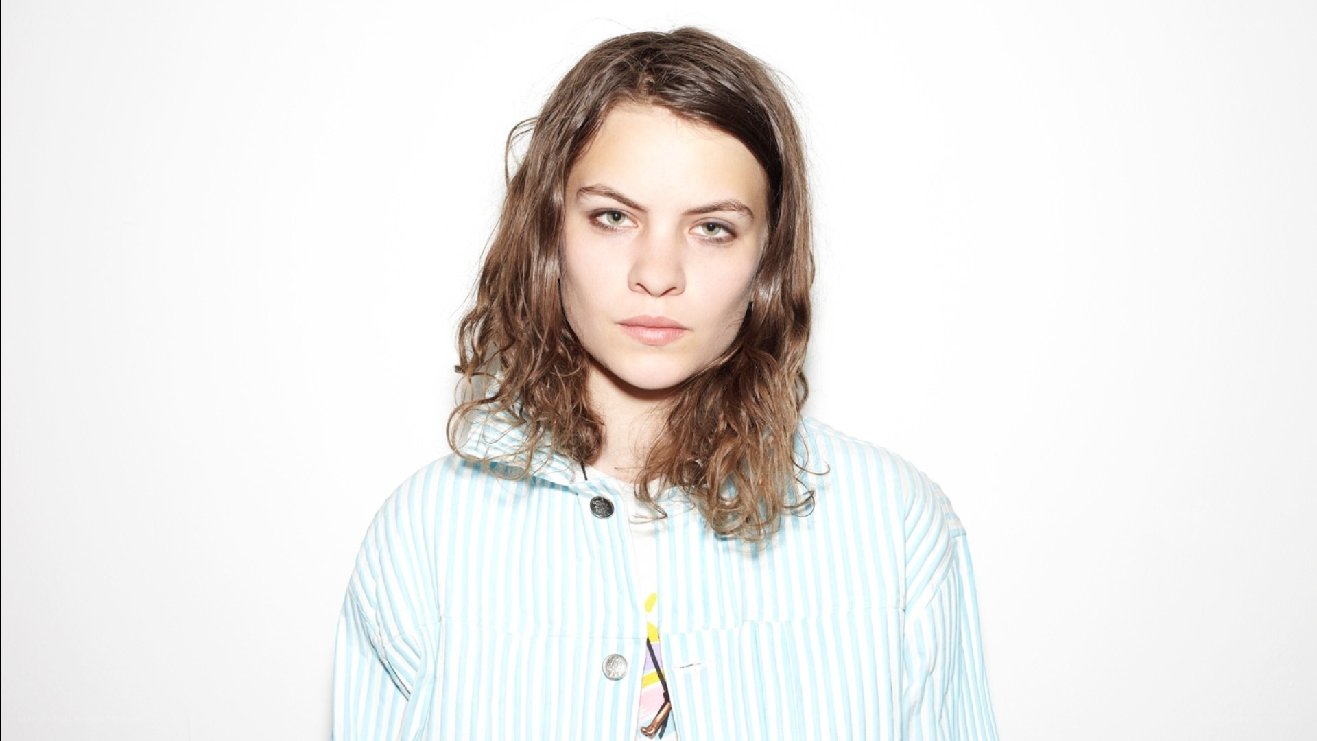woman in striped shirt