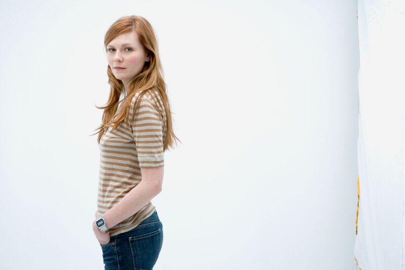 woman in striped shirt