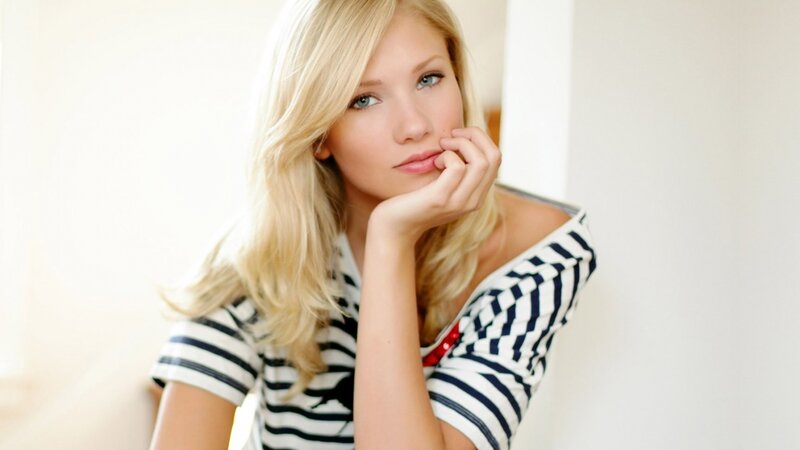 woman in striped shirt