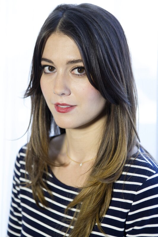 woman in striped shirt