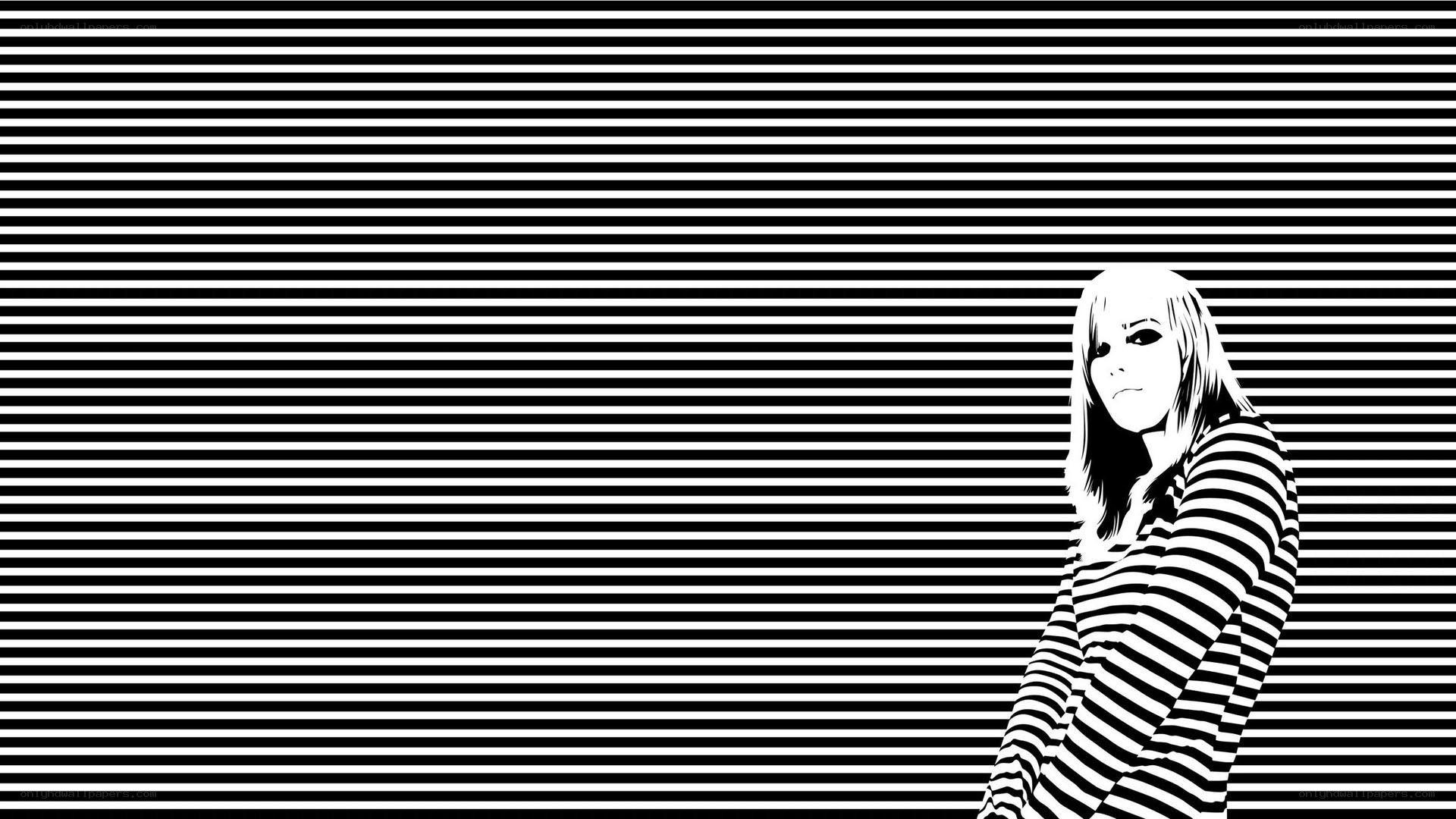 woman in striped shirt