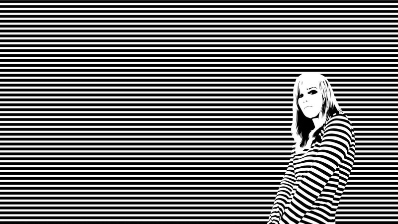 woman in striped shirt