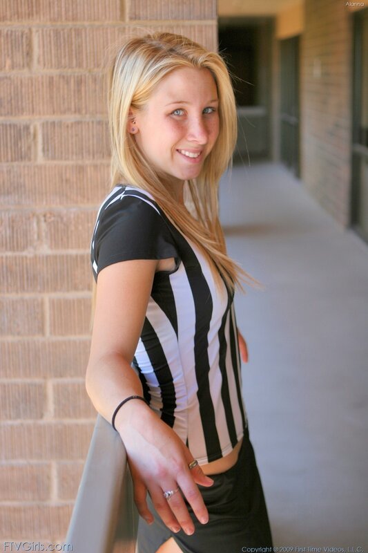 woman in striped shirt