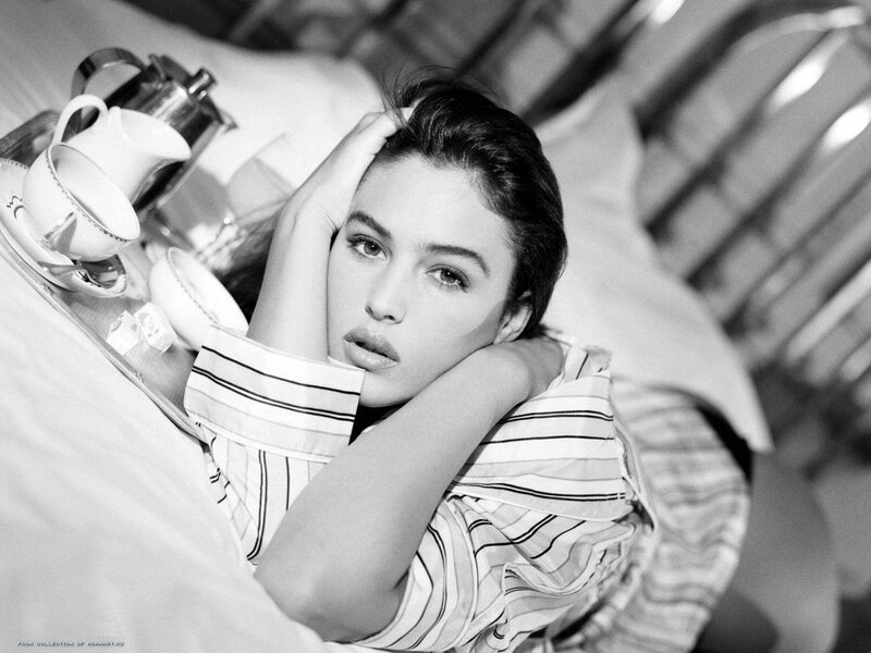 Woman in Striped Shirt — Black, Calm, Photograph