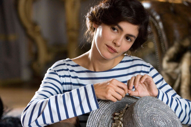 Woman in Striped Shirt — Blue